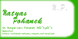 matyas pohanek business card